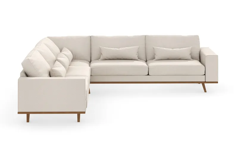 Copenhagen 6-seters L-formet Hjørnesofa i Stoff - Beige - Møbler - Sofaer - Hjørnesofaer