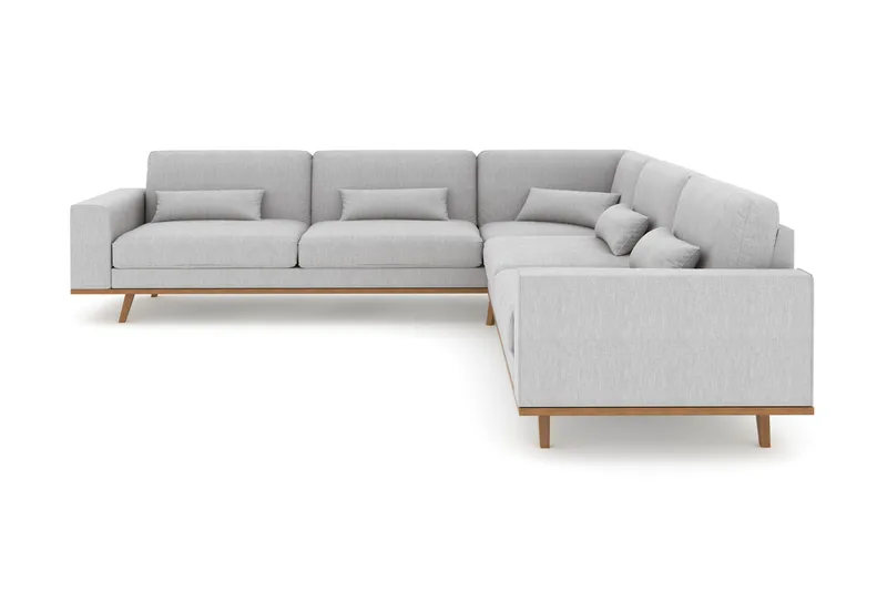 Copenhagen 6-seters L-formet Hjørnesofa i Stoff, Grå