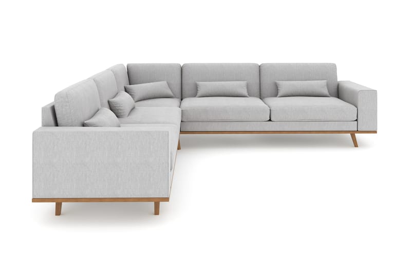Copenhagen 6-seters L-formet Hjørnesofa i Stoff - Grå - Møbler - Sofaer - Hjørnesofaer