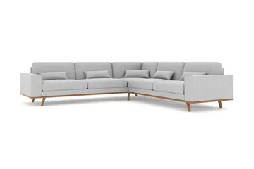 Copenhagen 6-seters L-formet Hjørnesofa i Stoff - Grå - Møbler - Sofaer - Hjørnesofaer