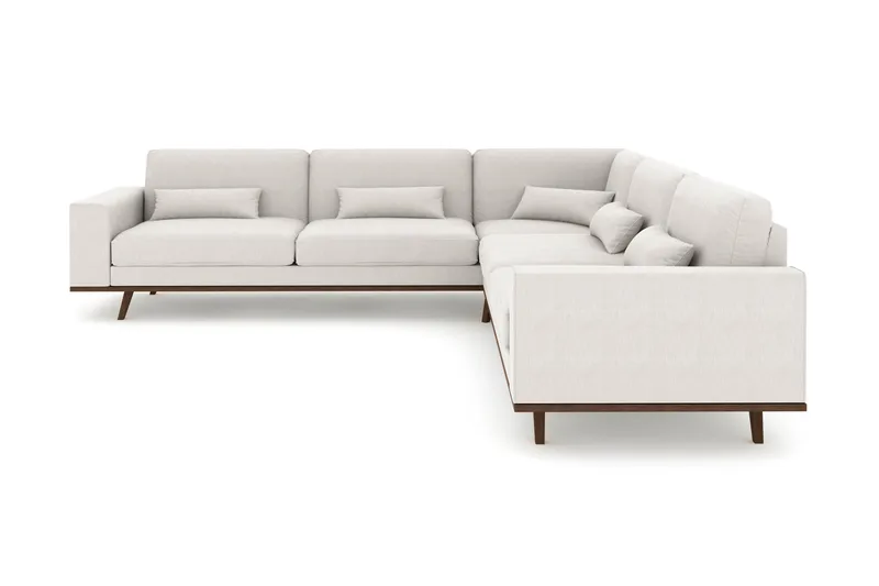 Copenhagen 6-seters L-formet Hjørnesofa i Stoff, Lys grå