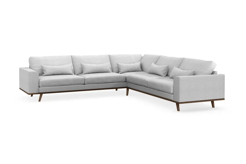 Copenhagen 6-seters L-formet Hjørnesofa i Stoff - Lys grå - Møbler - Sofaer - Hjørnesofaer