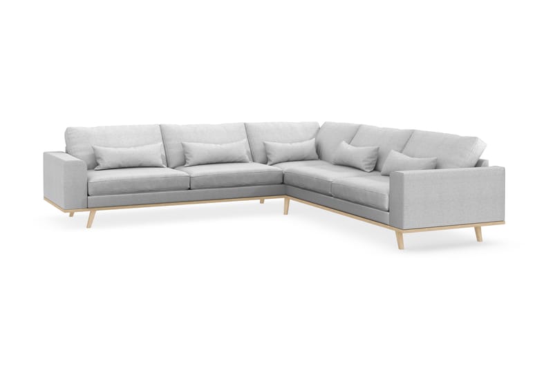 Copenhagen 6-seters L-formet Hjørnesofa i Stoff - Lys grå - Møbler - Sofaer - Hjørnesofaer