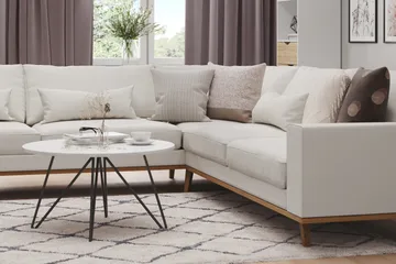 Copenhagen 6-seters L-formet Hjørnesofa i Stoff - Lys grå - Møbler - Sofaer - Hjørnesofaer