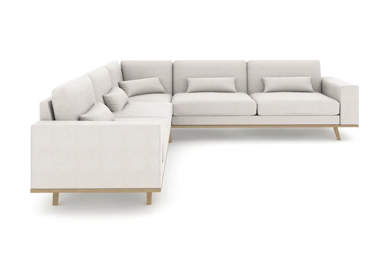 Copenhagen 6-seters L-formet Hjørnesofa i Stoff - Lys grå - Møbler - Sofaer - Hjørnesofaer