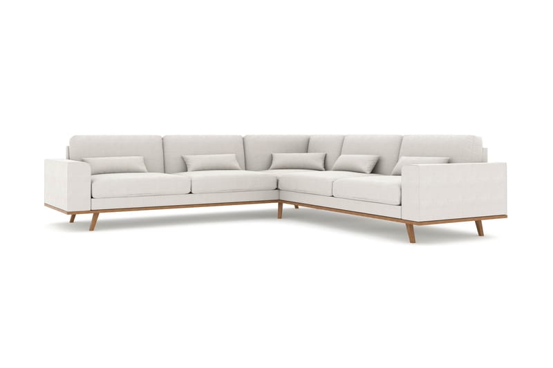 Copenhagen 6-seters L-formet Hjørnesofa i Stoff - Lys grå - Møbler - Sofaer - Hjørnesofaer