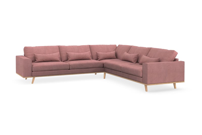 Copenhagen 6-seters L-formet Hjørnesofa i Stoff - Rosa - Møbler - Sofaer - Hjørnesofaer