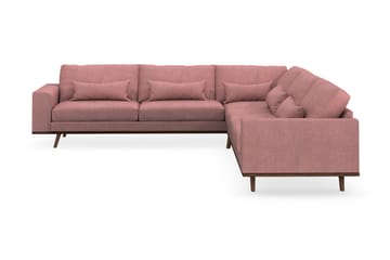 Copenhagen 6-seters L-formet Hjørnesofa i Stoff - Rosa - Møbler - Sofaer - Hjørnesofaer