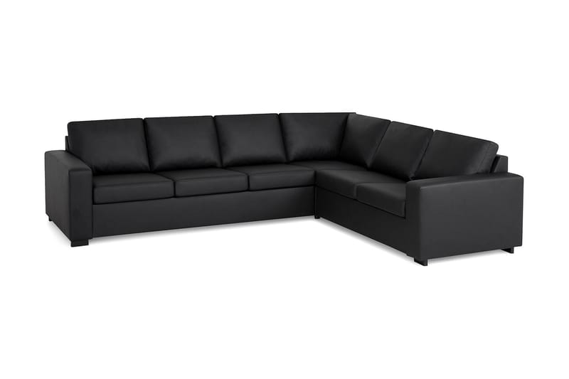 Crazy 5-seters Vendbar L-formet Large Hjørnesofa i Kunstlær - Svart - Møbler - Sofaer - Hjørnesofaer