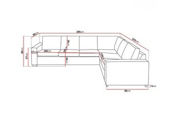 Crazy 5-seters Vendbar L-formet Large Hjørnesofa i Kunstlær - Svart - Møbler - Sofaer - Skinnsofaer