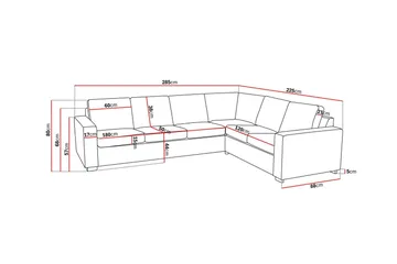 Crazy 5-seters Vendbar L-formet Large Hjørnesofa i Kunstlær - Svart - Møbler - Sofaer - Skinnsofaer