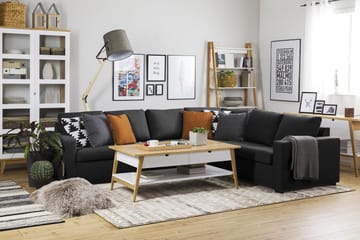 Crazy 5-seters Vendbar L-formet Large Hjørnesofa i Stoff - Antrasitt - Møbler - Sofaer - Hjørnesofaer