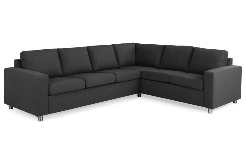 Crazy 5-seters Vendbar L-formet Large Hjørnesofa i Stoff - Antrasitt - Møbler - Sofaer - Hjørnesofaer