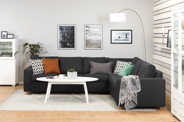 Crazy 5-seters Vendbar L-formet Large Hjørnesofa i Stoff - Antrasitt - Møbler - Sofaer - Hjørnesofaer