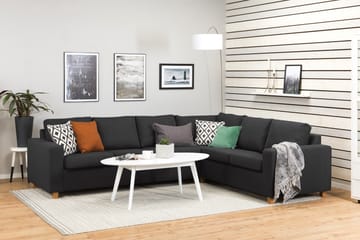 Crazy 5-seters Vendbar L-formet Large Hjørnesofa i Stoff - Antrasitt - Møbler - Sofaer - Hjørnesofaer