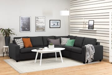 Crazy 5-seters Vendbar L-formet Large Hjørnesofa i Stoff - Antrasitt - Møbler - Sofaer - Hjørnesofaer