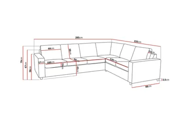 Crazy 5-seters Vendbar L-formet Large Hjørnesofa i Stoff - Antrasitt - Møbler - Sofaer - Hjørnesofaer