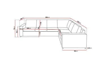 Crazy 5-seters Vendbar L-formet Large Hjørnesofa i Stoff - Antrasitt - Møbler - Sofaer - Hjørnesofaer
