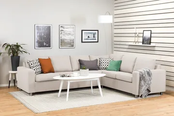 Crazy 5-seters Vendbar L-formet Large Hjørnesofa i Stoff - Beige - Møbler - Sofaer - Hjørnesofaer