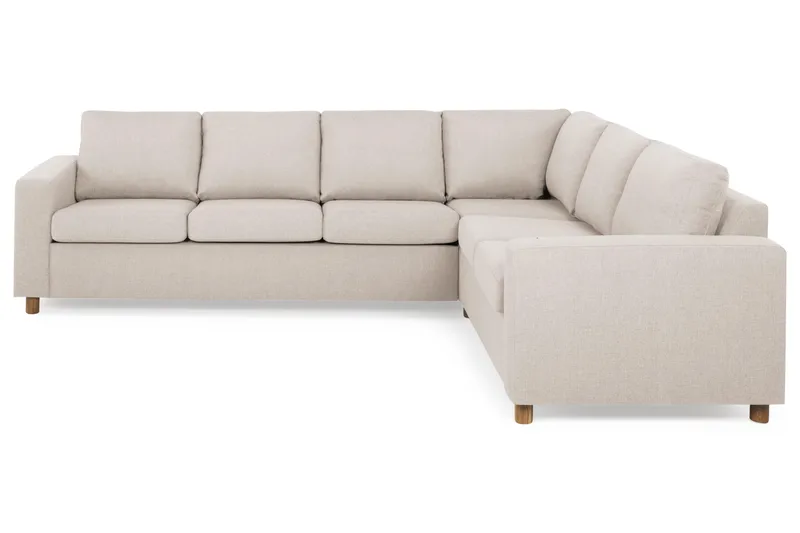 Crazy 5-seters Vendbar L-formet Large Hjørnesofa i Stoff - Beige - Møbler - Sofaer - Hjørnesofaer