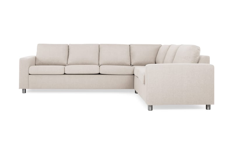 Crazy 5-seters Vendbar L-formet Large Hjørnesofa i Stoff - Beige - Møbler - Sofaer - Hjørnesofaer