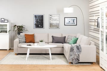 Crazy 5-seters Vendbar L-formet Large Hjørnesofa i Stoff - Beige - Møbler - Sofaer - Hjørnesofaer