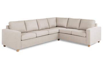 Crazy 5-seters Vendbar L-formet Large Hjørnesofa i Stoff - Beige - Møbler - Sofaer - Hjørnesofaer