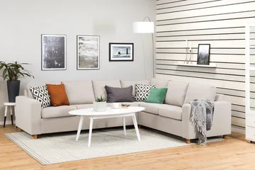 Crazy 5-seters Vendbar L-formet Large Hjørnesofa i Stoff - Beige - Møbler - Sofaer - Hjørnesofaer