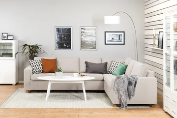 Crazy 5-seters Vendbar L-formet Large Hjørnesofa i Stoff - Beige - Møbler - Sofaer - Hjørnesofaer