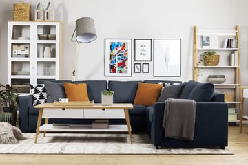 Crazy 5-seters Vendbar L-formet Large Hjørnesofa i Stoff - Blå - Møbler - Sofaer - Hjørnesofaer