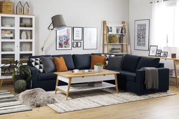 Crazy 5-seters Vendbar L-formet Large Hjørnesofa i Stoff - Blå - Møbler - Sofaer - Hjørnesofaer