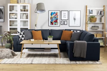 Crazy 5-seters Vendbar L-formet Large Hjørnesofa i Stoff - Blå - Møbler - Sofaer - Hjørnesofaer