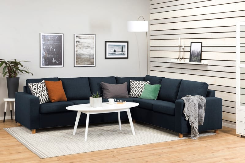 Crazy 5-seters Vendbar L-formet Large Hjørnesofa i Stoff - Blå - Møbler - Sofaer - Hjørnesofaer