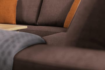 Crazy 5-seters Vendbar L-formet Large Hjørnesofa i Stoff - Brun - Møbler - Sofaer - Hjørnesofaer