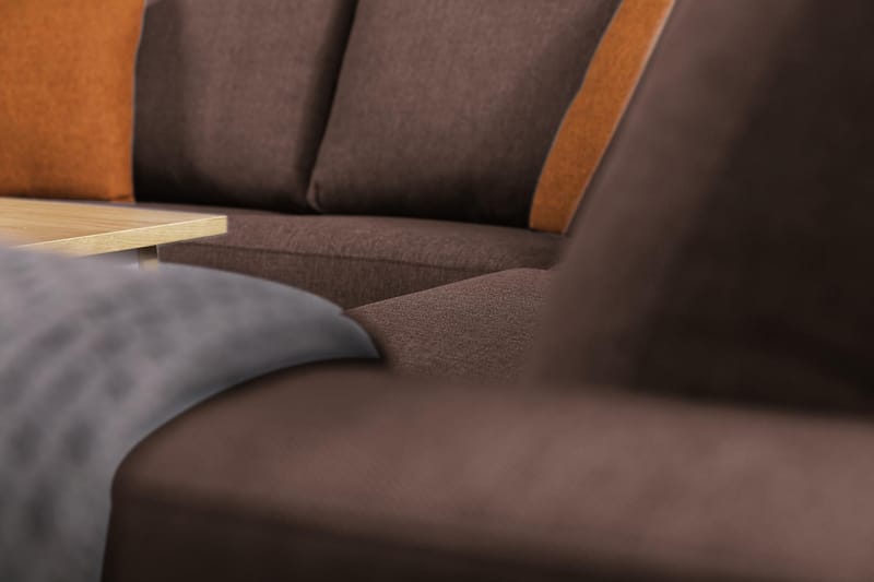 Crazy 5-seters Vendbar L-formet Large Hjørnesofa i Stoff - Brun - Møbler - Sofaer - Hjørnesofaer