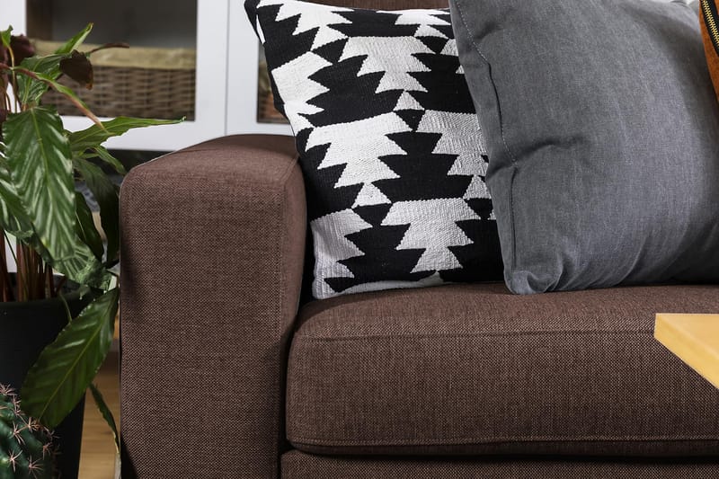 Crazy 5-seters Vendbar L-formet Large Hjørnesofa i Stoff - Brun - Møbler - Sofaer - Hjørnesofaer