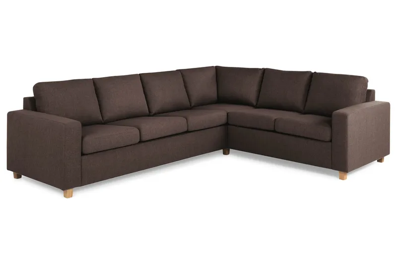 Crazy 5-seters Vendbar L-formet Large Hjørnesofa i Stoff - Brun - Møbler - Sofaer - Hjørnesofaer