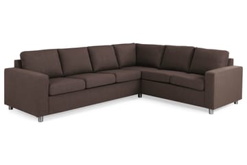 Crazy 5-seters Vendbar L-formet Large Hjørnesofa i Stoff - Brun - Møbler - Sofaer - Hjørnesofaer