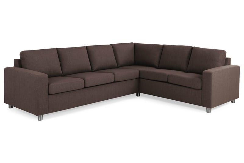 Crazy 5-seters Vendbar L-formet Large Hjørnesofa i Stoff - Brun - Møbler - Sofaer - Hjørnesofaer