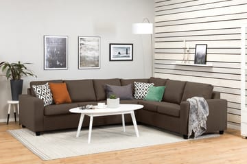 Crazy 5-seters Vendbar L-formet Large Hjørnesofa i Stoff - Brun - Møbler - Sofaer - Hjørnesofaer