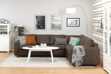 Crazy 5-seters Vendbar L-formet Large Hjørnesofa i Stoff - Brun - Møbler - Sofaer - Hjørnesofaer