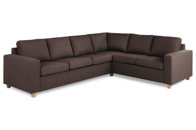 Crazy 5-seters Vendbar L-formet Large Hjørnesofa i Stoff - Brun - Møbler - Sofaer - Hjørnesofaer