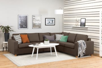 Crazy 5-seters Vendbar L-formet Large Hjørnesofa i Stoff - Brun - Møbler - Sofaer - Hjørnesofaer