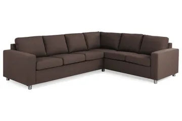 Crazy 5-seters Vendbar L-formet Large Hjørnesofa i Stoff - Brun - Møbler - Sofaer - Hjørnesofaer