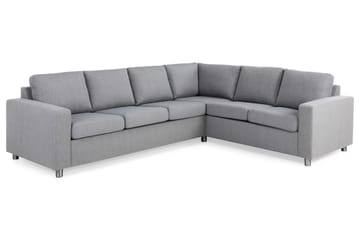 Crazy 5-seters Vendbar L-formet Large Hjørnesofa i Stoff - Grå - Møbler - Sofaer - Hjørnesofaer