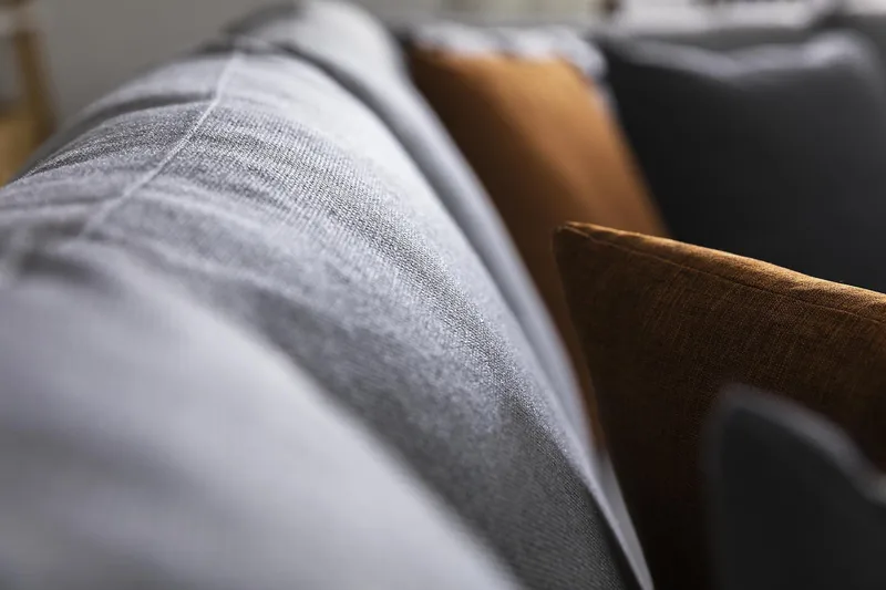 Crazy 5-seters Vendbar L-formet Large Hjørnesofa i Stoff - Grå - Møbler - Sofaer - Hjørnesofaer