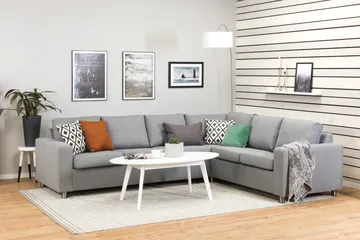 Crazy 5-seters Vendbar L-formet Large Hjørnesofa i Stoff - Grå - Møbler - Sofaer - Hjørnesofaer