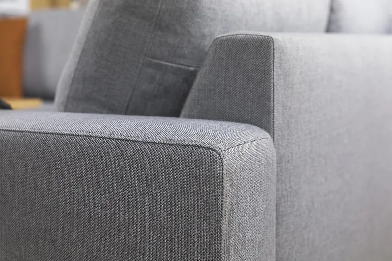 Crazy 5-seters Vendbar L-formet Large Hjørnesofa i Stoff - Grå - Møbler - Sofaer - Hjørnesofaer