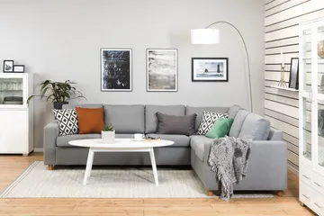 Crazy 5-seters Vendbar L-formet Large Hjørnesofa i Stoff - Grå - Møbler - Sofaer - Hjørnesofaer