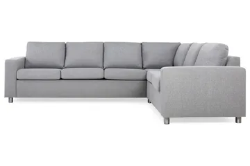 Crazy 5-seters Vendbar L-formet Large Hjørnesofa i Stoff - Grå - Møbler - Sofaer - Hjørnesofaer